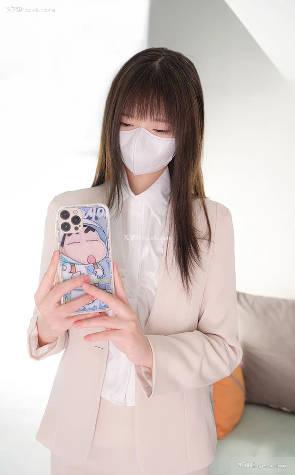 1P - 清纯颜少女见希白衣OL套装无圣光人体图集