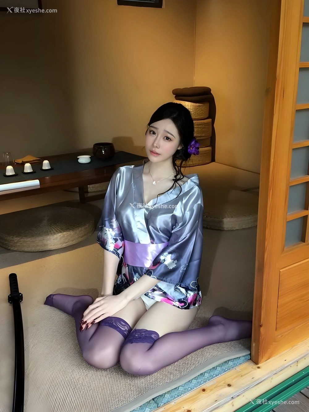 1P - 秀人网 美女名模 小逗逗 – 内购最新不上架无水印《武士与花的幻想》 [160P]