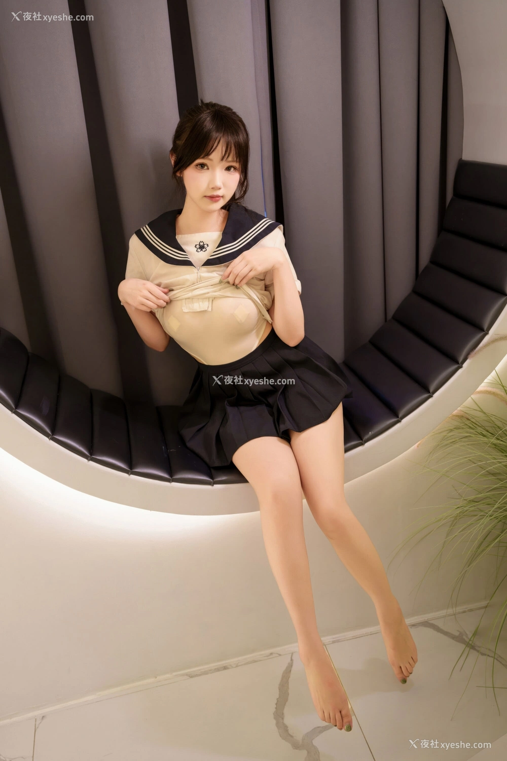 1P - 雪晴Astra – 牛奶丝透明黏滑体操服 [63P]