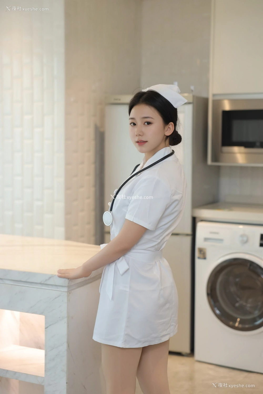 1P - 秀人网 新晋美模 林嘉馨 – 高清无水印完整版《白色护士制服》 [113P]