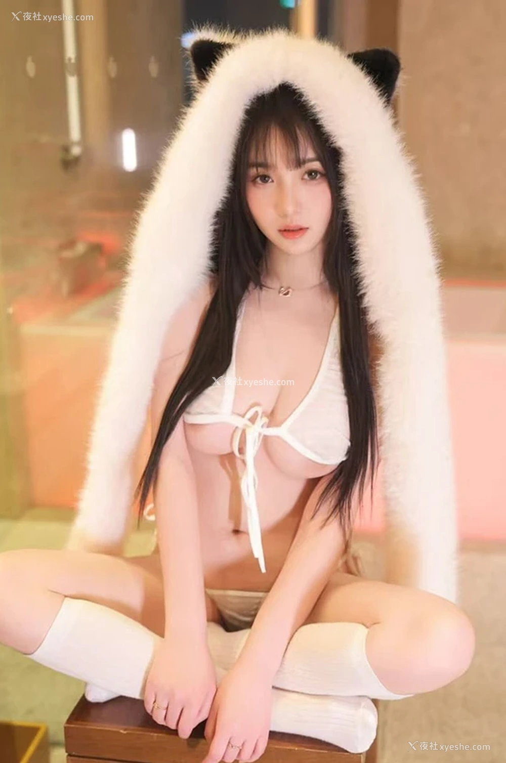 1P - 秀人女神软情软糯糯的长毛帽无圣光私购流出