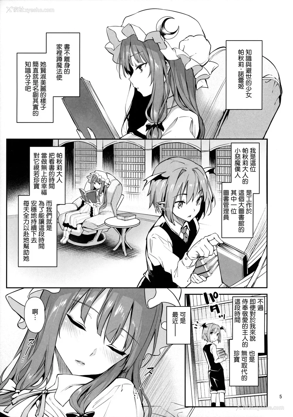 3P - (C95) [あんみつよもぎ亭 (みちきんぐ)] 居眠り上手の大図书馆 (东方Project) [中国翻訳]