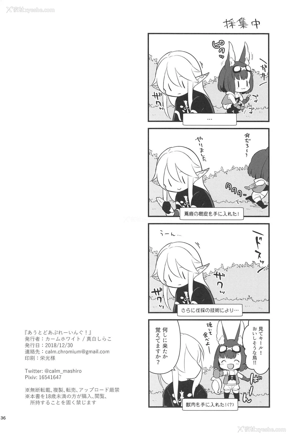 36P - (C95) [カームホワイト (真白しらこ)] あうとどあぷれーいんぐ! (世界树の迷宫V)