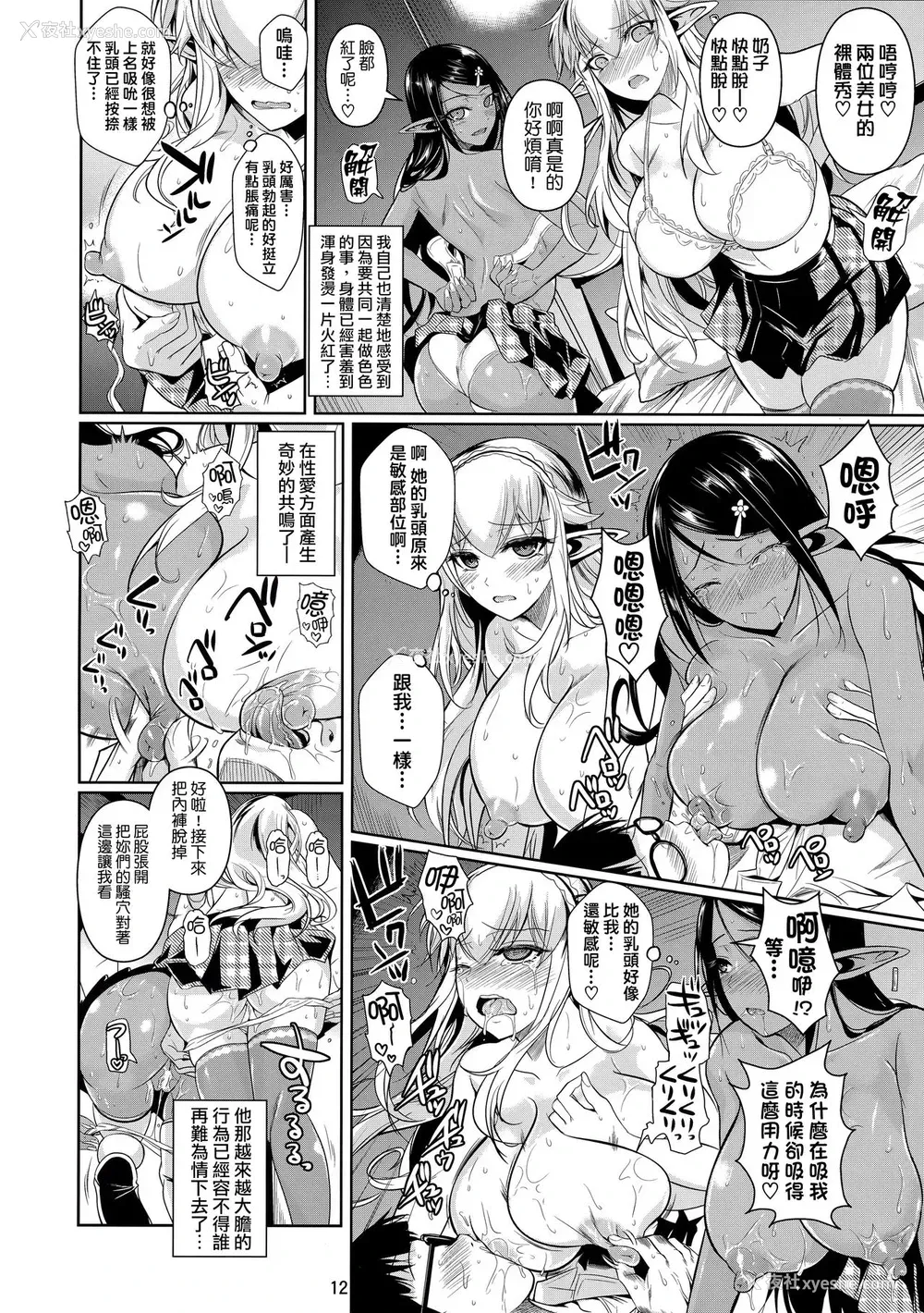 13P - (C89) [シュート・ザ・ムーン (フエタキシ)] ハイエルフ×ハイスクール 白×黒 [中国翻訳]