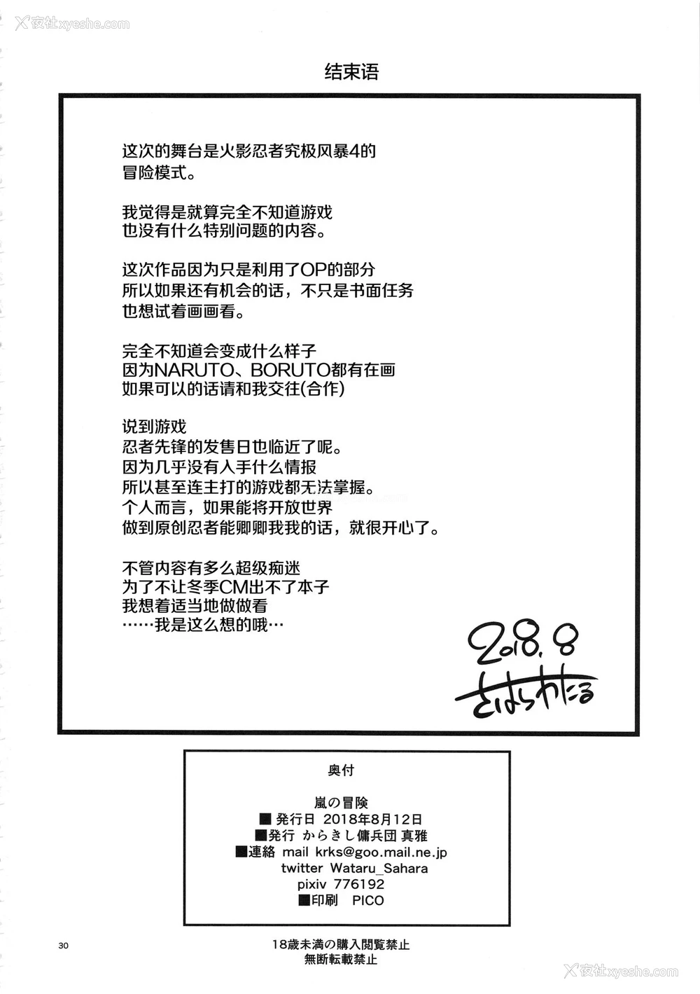 29P - (C94) [からきし佣兵団 真雅 (砂原渉)] 岚の冒険 (NARUTO) [中国翻訳]