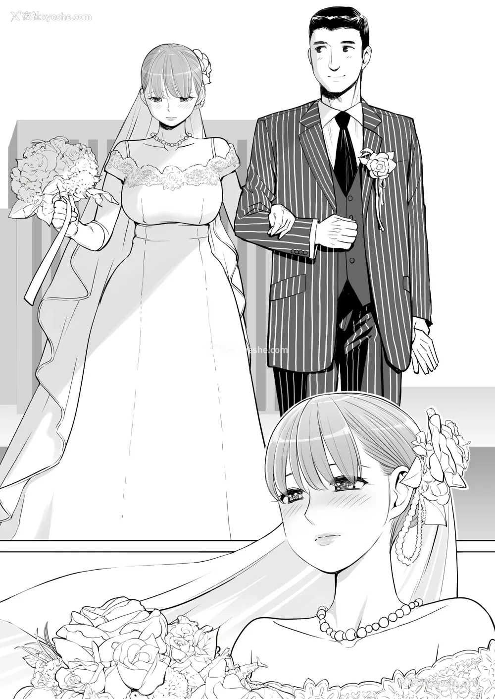 3P - [HGTラボ (津差宇土)] 茜色に染まる若妻 ～病室で仆の妻が寝取られた～(前编) [中国翻訳]