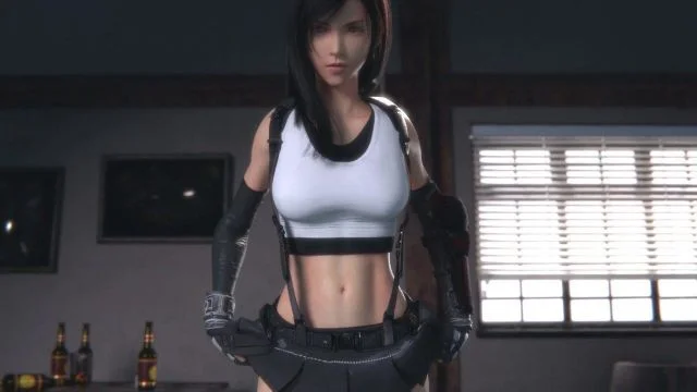 Tifa show&#039;s you her panties shaved