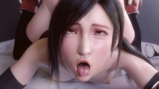 Tifa plays Final Fantasy