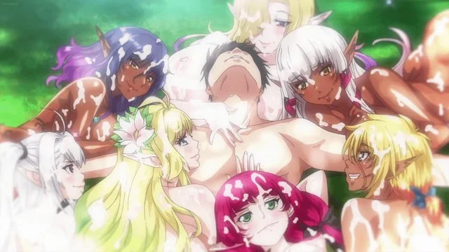 OVA ようこそ！スケベエルフの森へ ＃4 エルフもダークエルフも仲良く子作り！ 救世主様と『ハーレム生活』 [中文字幕]