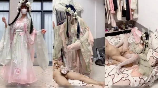 小仙女姐姐优雅汉服莲生万物 全程lo鞋站立后入小骚穴 平时乖巧的小妹妹，调教起来也是条小母狗