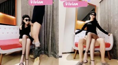 美腿尤物极品反差女神【Vivian】✅超薄黑丝顶进小BB，隔丝艹小姐姐逼逼 几下就顶的白浆泛滥了，一插进去秒变小荡妇