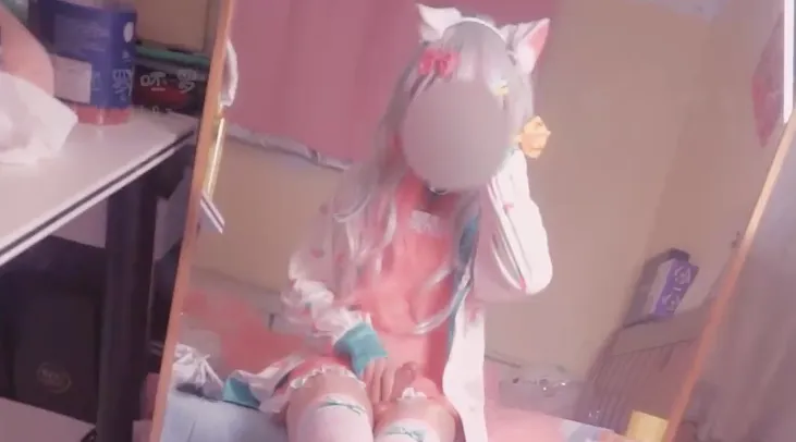 【伪娘】推特伪娘猫と爪呸罗呸罗狗妈对镜自慰